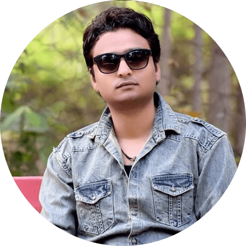A person with sunglasses looking forward